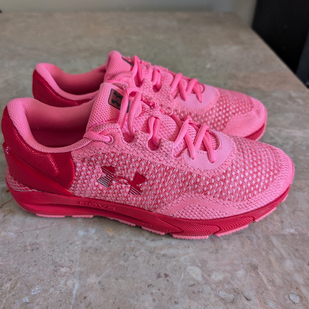 Under Armour Ua Horv Intake 6 Print Running Shoes Pink-Red Women's Size 10.5